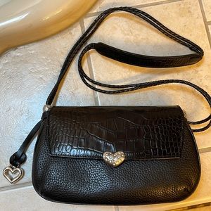 Brighton Black Rhinestone Heart shoulder/cross body bag